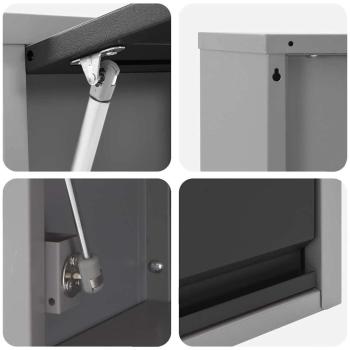 ARDEBO.de - Werkzeugschrank zur Wandmontage mit Gaslift-Tür, Schwarz, 50x25x35 cm