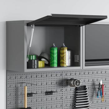Werkzeugschrank zur Wandmontage mit Gaslift-Tür, Schwarz, 50x25x35 cm