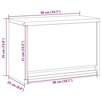 Werkzeugschrank zur Wandmontage mit Gaslift-Tür, Schwarz, 50x25x35 cm