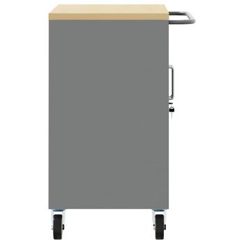 Werkzeugschrank mit Rollen und abschließbar Schwarz 75x45x85 cm Stahl