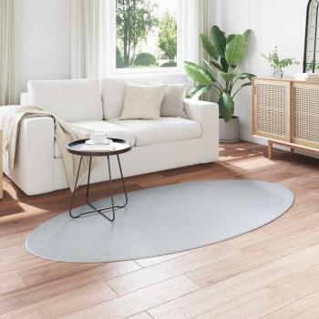 Teppiche Grau Wolle 100 x 200 cm Bereichsteppiche Oval Modern