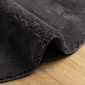 Teppich Anthrazit 100x200 cm Polyester Rutschfest