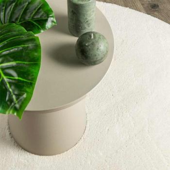 ARDEBO.de - Teppiche Creme Baumwolle 160 x 230 cm Dekorative Intarsien