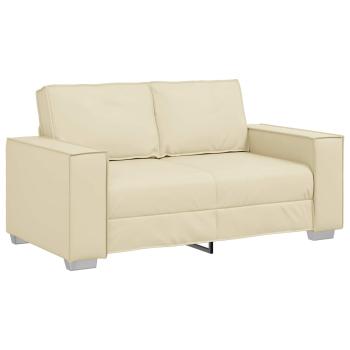 ARDEBO.de - Loveseat Sofa Creme 120 cm aus Kunstleder
