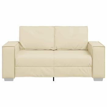 Loveseat Sofa Creme 120 cm aus Kunstleder