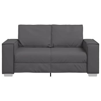 Loveseat Sofa Grau 120 cm Kunstleder
