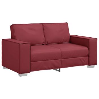 ARDEBO.de - Loveseat Sofa in Weinrot, 120 cm, aus Kunstleder