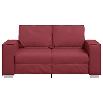 Loveseat Sofa in Weinrot, 120 cm, aus Kunstleder