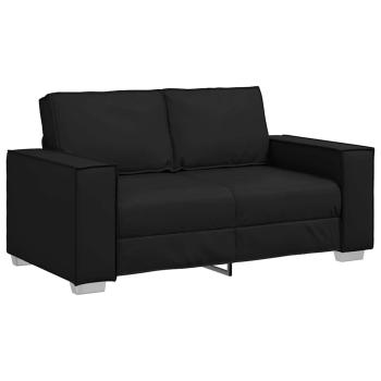 Loveseat Sofa Schwarz 120 cm Kunstleder