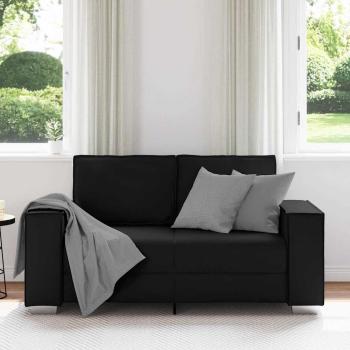 Loveseat Sofa Schwarz 120 cm Kunstleder