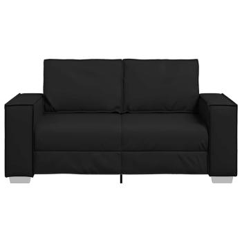Loveseat Sofa Schwarz 120 cm Kunstleder