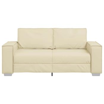 Zweisitzer Sofa in Creme, 140 cm aus Kunstleder