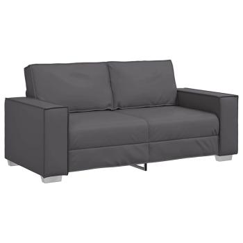 Loveseat Sofa Grau 140 cm Kunstleder