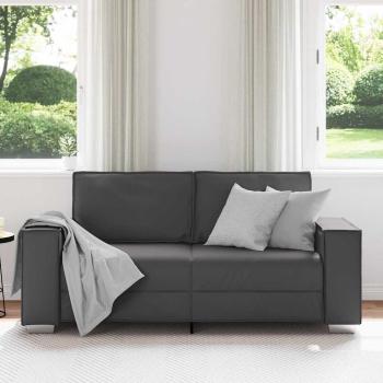 Loveseat Sofa Grau 140 cm Kunstleder