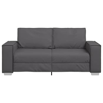 Loveseat Sofa Grau 140 cm Kunstleder