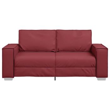 ARDEBO.de - Loveseat Sofa in Weinrot, 140 cm, aus Kunstleder