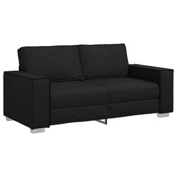Loveseat Sofa Schwarz 140 cm Kunstleder