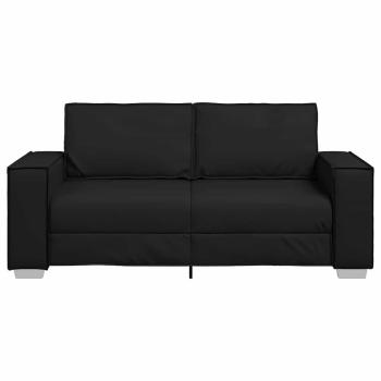 Loveseat Sofa Schwarz 140 cm Kunstleder