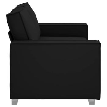 Loveseat Sofa Schwarz 140 cm Kunstleder