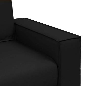 Loveseat Sofa Schwarz 140 cm Kunstleder
