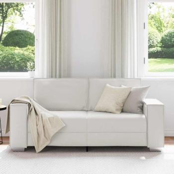 Loveseat Sofa Weiß 140 cm Kunstleder