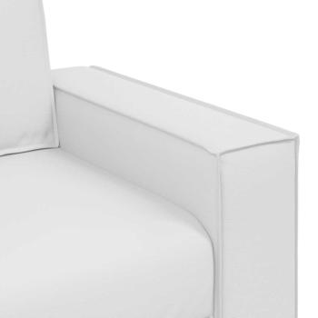 Loveseat Sofa Weiß 140 cm Kunstleder
