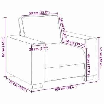 Sessel Schwarz 59 cm aus Stoff