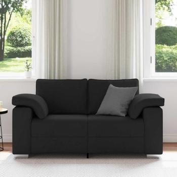 Zweisitzer Sofa Schwarz 120 cm Stoff