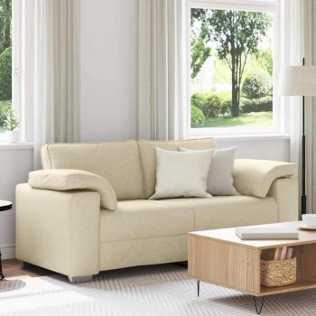 ARDEBO.de - Sofa Creme Stoff Mittel Robust Sofa Rechteckig