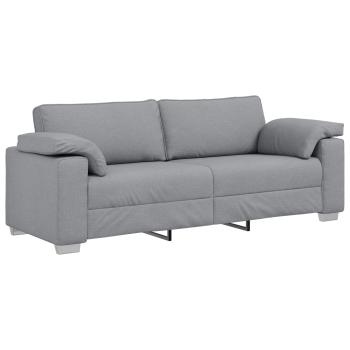 ARDEBO.de - 3-Sitzer Sofa in Hellgrau, 178 cm, Stoff