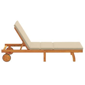 Sonnenliege Braun 199 x 63 x 85 cm Massivholz Akazie