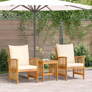 ARDEBO.de - 3-teilige Gartenlounge mit Kissen aus massiver Akazie