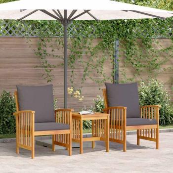 ARDEBO.de - 3-teiliges Gartenlounge-Set mit Kissen aus massivem Akazienholz