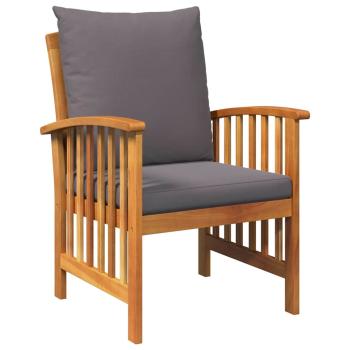 3-teiliges Gartenlounge-Set mit Kissen aus massivem Akazienholz