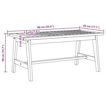Couchtisch 90x45x40 cm Massivholz Akazie