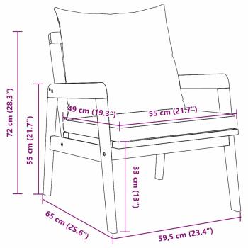 Gartenstühle 2 Stück 59,5x65x71,5 cm Massivholz Akazie
