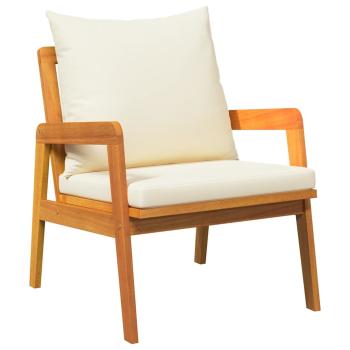 Bistro-Set mit Kissen aus massivem Akazienholz, 3-teilig