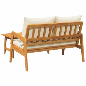 2-teiliges Bistro-Set mit Kissen aus massivem Akazienholz