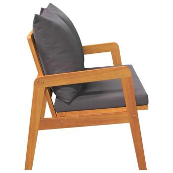Gartenbank mit Kissen 115x65x71 cm Massivholz Akazie