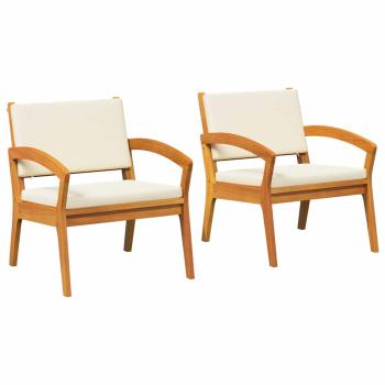 Gartenstühle 2er Set 59,5x70,5x72,5 cm aus Akazienholz