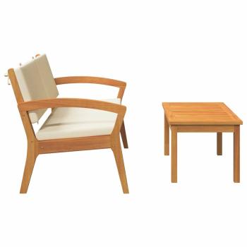 2-teiliges Bistro-Set mit Kissen aus massivem Akazienholz