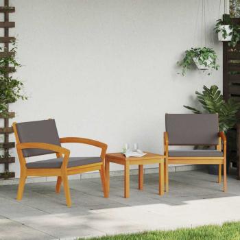 ARDEBO.de - 3-teiliges Bistro-Set mit Kissen aus massivem Akazienholz