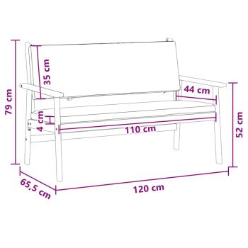 Gartenbank mit Kissen aus massivem Akazienholz