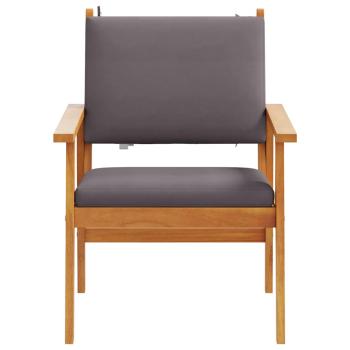 Gartenstühle 2 Stück mit Kissen aus massivem Akazienholz