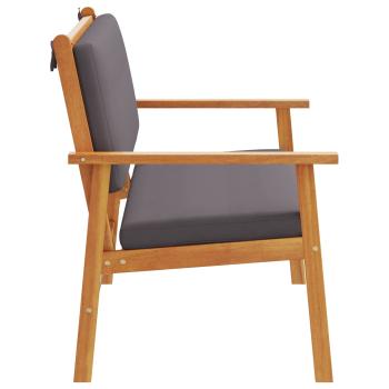 Gartenbank mit Kissen aus massivem Akazienholz