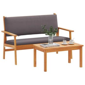 4-teilige Garten-Sofaset mit Kissen aus massivem Akazienholz