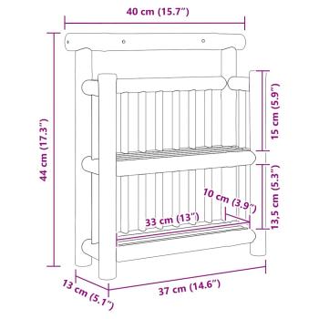 Wandregal 2-stufig 40x13x44 cm aus Bambus