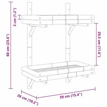Wandregal 2-stufig 45x26x60 cm Bambus