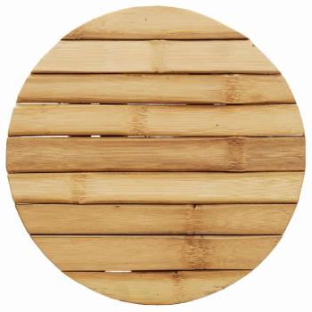 Niedriger Hocker Rund Ø30x36 cm aus Bambus