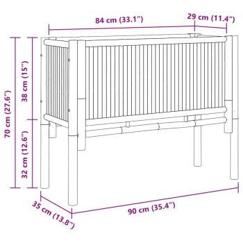 Garten Hochbeet 90x35x70 cm Bambus
